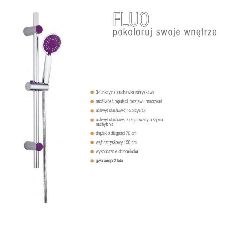 Zestaw Prysznicowy FLUO chrom Fiolet