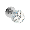 Gałka Ruchoma Kryształowa Biała GLOSSY Chrom