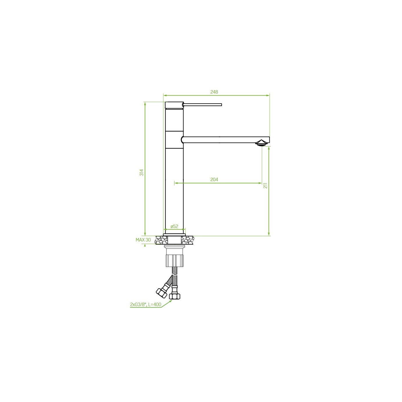 Bateria Umywalkowa Nablatowa Chrom PINAR