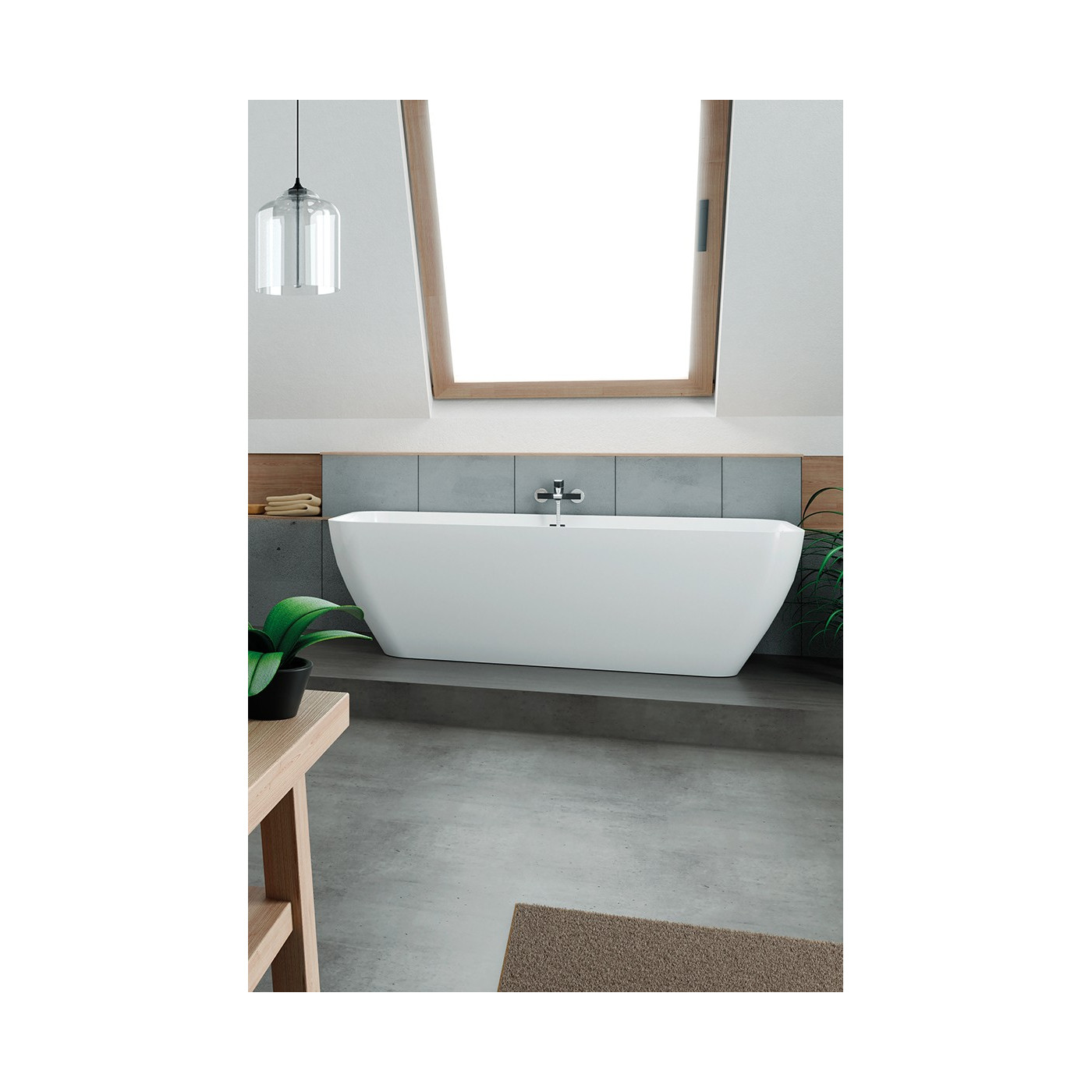 Bateria Wannowa Ścienna LARGO Czarny / Chrom