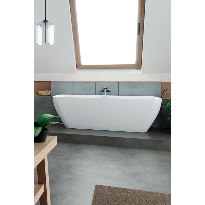 Bateria Wannowa Ścienna LARGO Czarny / Chrom