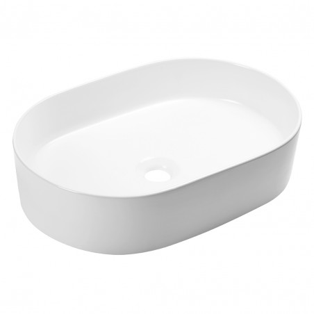 Umywalka Nablatowa Ceramiczna Owalna Biała DESNA