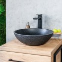 Umywalka Nablatowa Granitowa Czarna AMBER