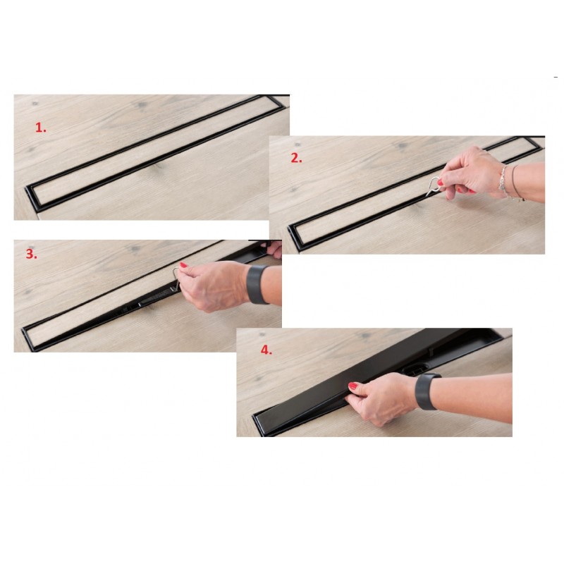 Odpływ Liniowy 50 cm Niski BASSO CZARNY