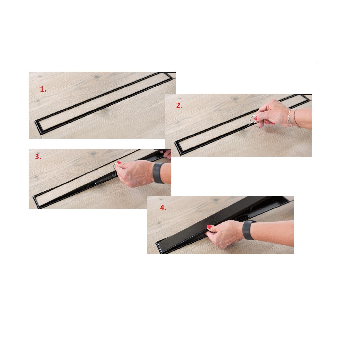 Odpływ Liniowy 70 cm Niski BASSO Czarny