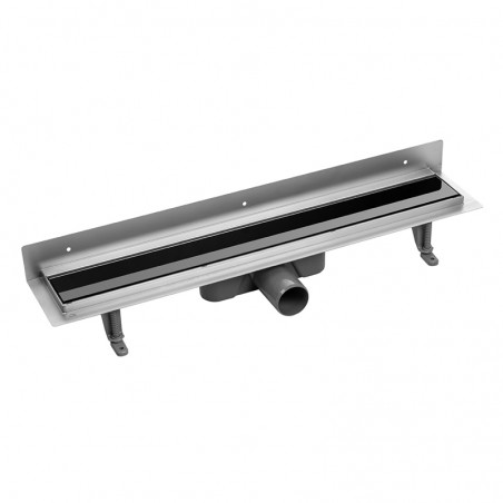 Odpływ Liniowy 80 cm Przyścienny Czarne Szkło