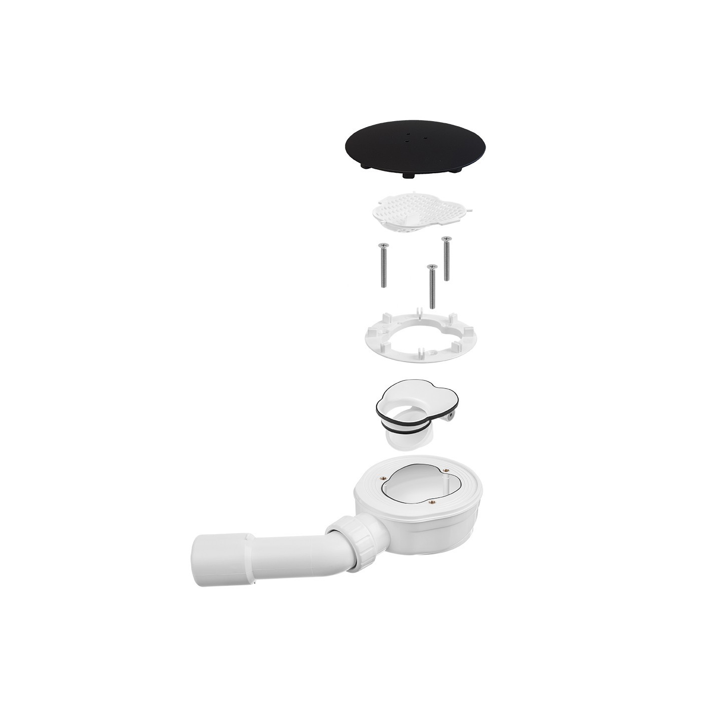 Syfon do Brodzika Suchy Syfon do Brodzika Czarny 90 mm