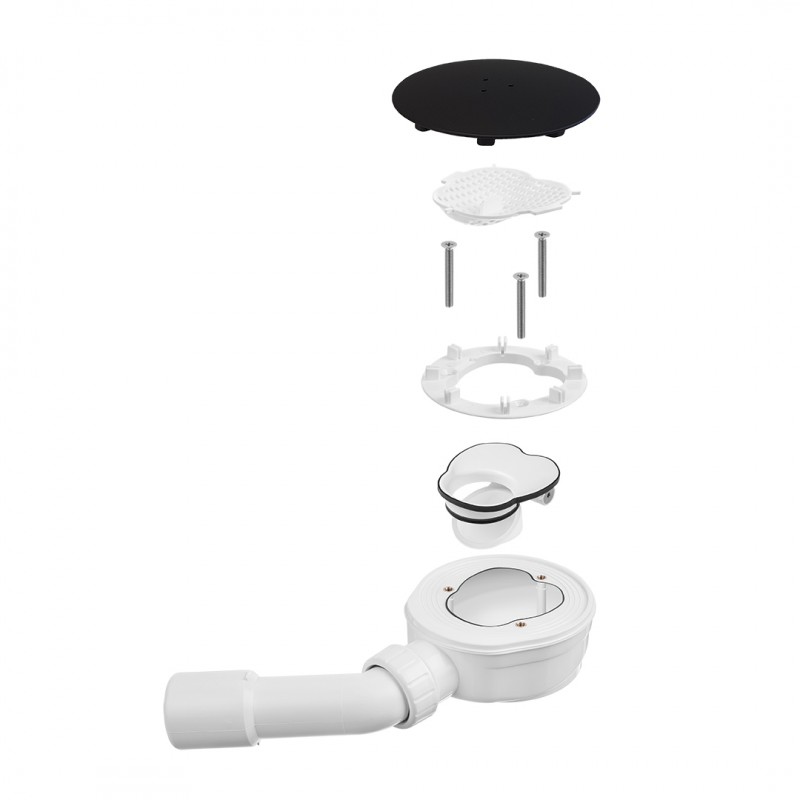 Syfon do Brodzika Suchy Syfon do Brodzika Czarny 90 mm