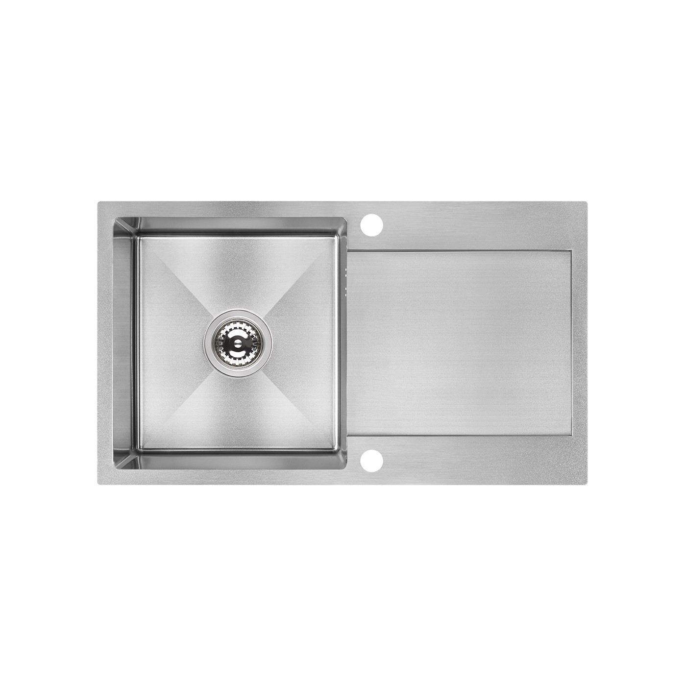 Zlew Zlewozmywak Jednokomorowy z Ociekaczem Stalowy z Syfonem INOX Marmara