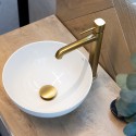 Umywalka Nablatowa Ceramiczna Okrągła Biała SABI
