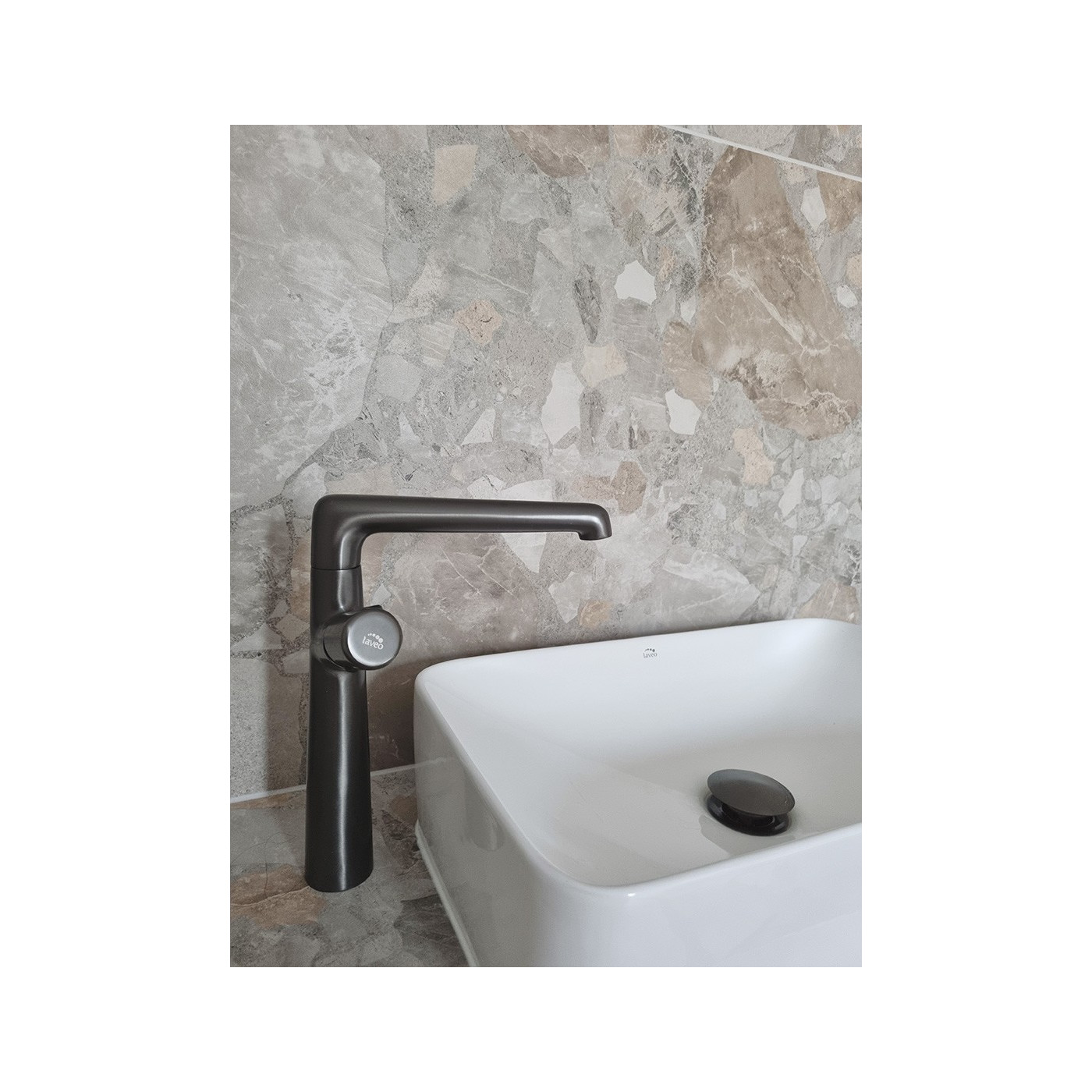 Umywalka Nablatowa Ceramiczna 48,5x29,5 cm Biała KVADRATO Laveo