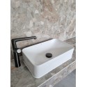 Umywalka Nablatowa Ceramiczna 48,5x29,5 cm Biała KVADRATO Laveo