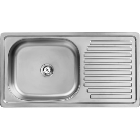 Zlewozmywak Jednokomorowy Metalowy Wpuszczany z Ociekaczem INOX TRAFIS Kuchinox