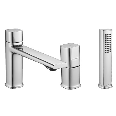 Bateria Wannowa Stojąca Trzy Otworowa TORES Chrom Laveo