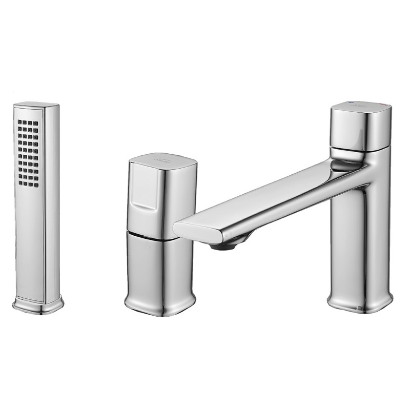 Bateria Wannowa Stojąca Trzy Otworowa TORES Chrom Laveo