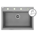 Zlewozmywak Granitowy 1 komorowy 50x70cm z syfonem Szary TAU Laveo