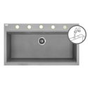 Zlewozmywak Granitowy 1 komorowy 50x90cm z syfonem Szary TAU Laveo