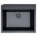 Zlewozmywak Granitowy 1 komorowy 50x60cm z syfonem Czarny TAU Laveo