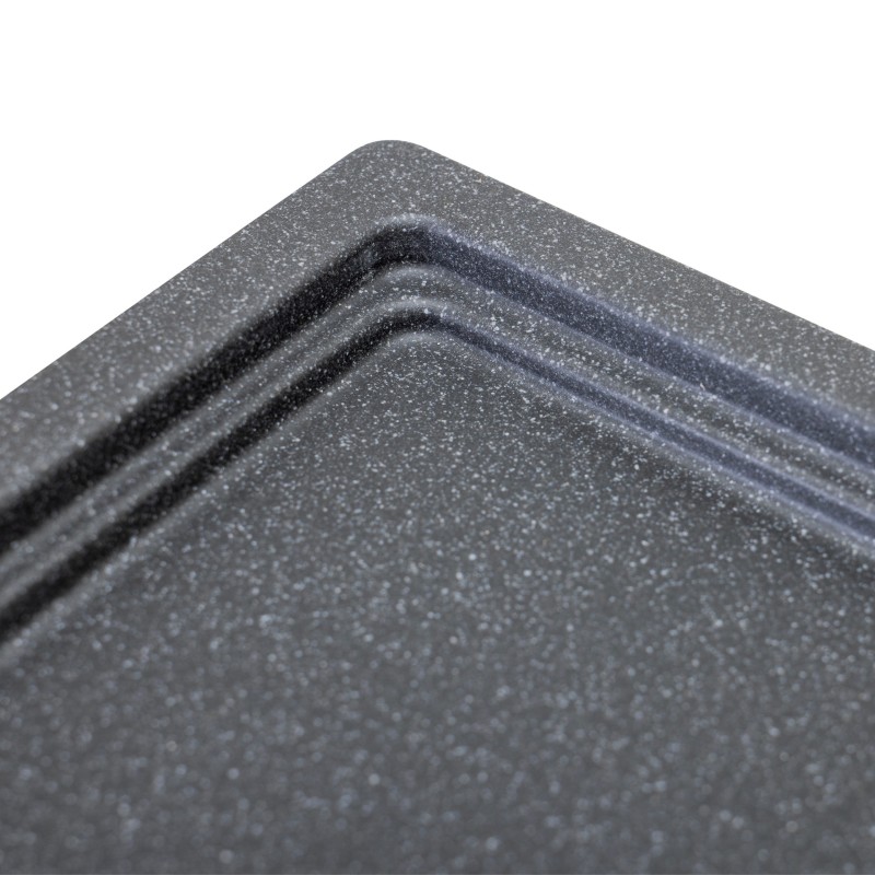 Zlewozmywak Granitowy 1 komorowy z ociekaczem 50x80cm z syfonem Czarny TONGA Laveo
