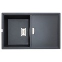 Zlewozmywak Granitowy 1 komorowy z ociekaczem 50x80cm z syfonem Czarny TONGA Laveo