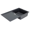 Zlewozmywak Granitowy 1 komorowy z ociekaczem 50x80cm z syfonem Czarny TONGA Laveo
