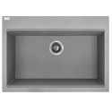 Zlewozmywak Granitowy 1 komorowy 50x70cm z syfonem Szary TAU Laveo