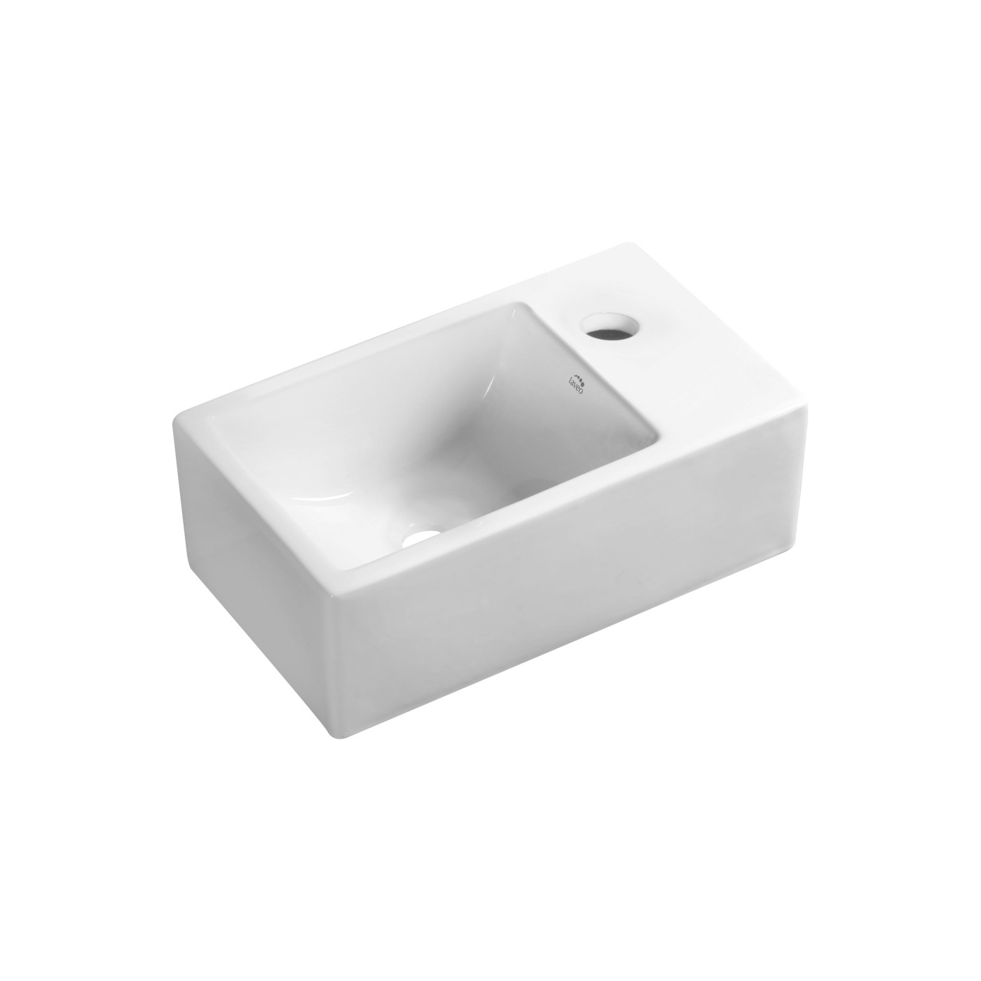 Umywalka Nablatowa Ścienna Ceramiczna 35x21cm Biała KVADRATO VUK_6135