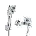 Bateria Wannowa Ścienna z Zestawem Natryskowym ALITA Chrom Laveo BVA_011D