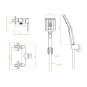 Bateria Natryskowa Ścienna z Zestawem Natryskowym ALITA Chrom BVA_041D