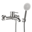 Bateria Wannowa Ścienna z zestawem natryskowym Srebrna NOIA BNK_211D