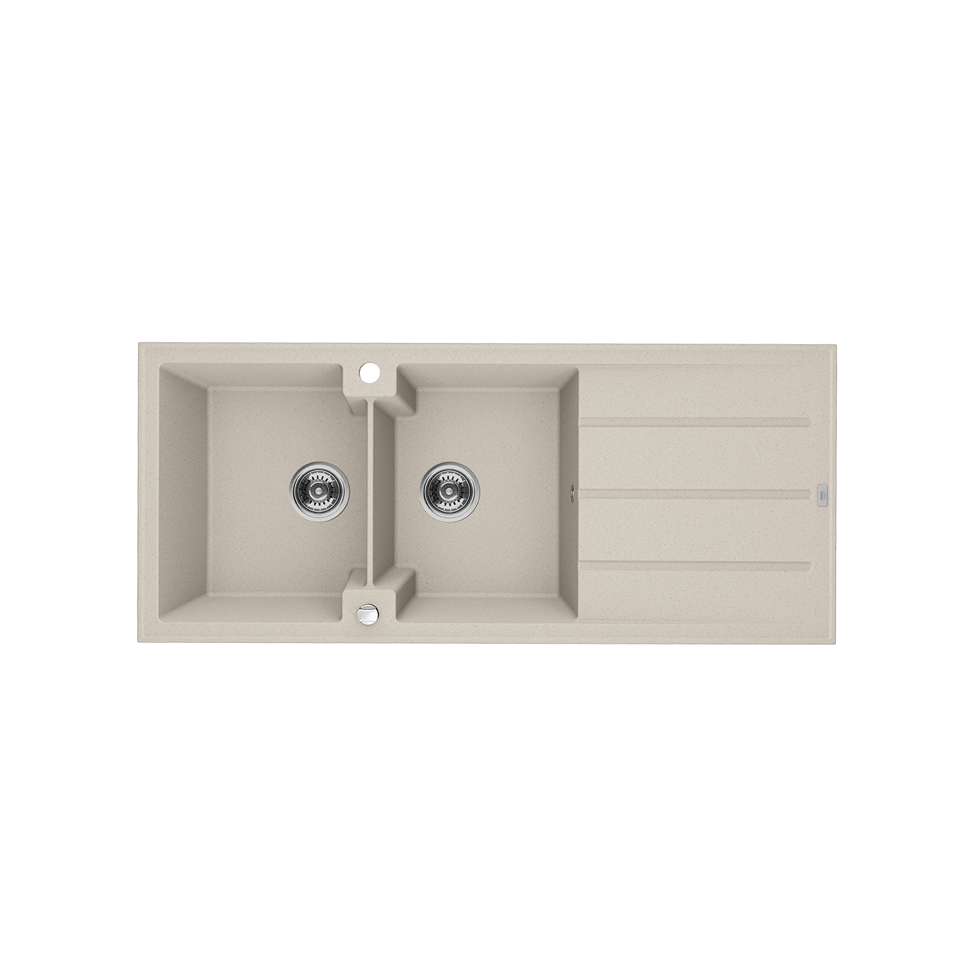 Zlewozmywak Granitowy Dwukomorowy Canaria 50x116cm Syfon Beż Laveo SPC_421T