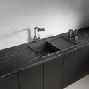 Zlewozmywak Granitowy 1 komorowy z ociekaczem 50x80cm z syfonem Czarny TONGA Laveo