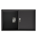 Zlewozmywak Granitowy 1 komorowy z ociekaczem 50x80cm z syfonem Czarny TONGA Laveo
