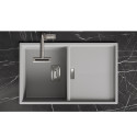 Zlewozmywak Granitowy 1 komorowy z ociekaczem 50x80cm z syfonem Szary TONGA Laveo